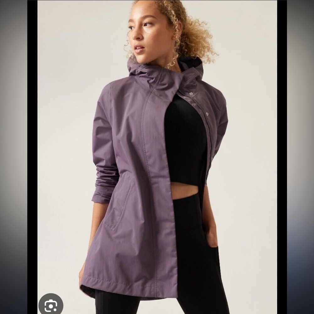 Athleta Rainout Sutro Long Trench Coat | Dusk Violet | 2X